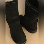 Uggs women black suede biker Cedric boots US 5.5 Photo 5