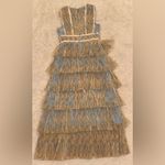 Hutch NEW Plunge V Neck Tiered Tulle Sky Floral Gown Dress sz 14 Photo 7