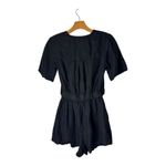 Thakoon Romper Women 0 Black Linen Blend Tie Waist Romper Lagenlook Gothic Photo 3