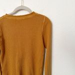 Free People [] Mustard Yellow Colt Henley Long Sleeve Cotton Thermal Size Small S Photo 3
