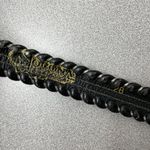 Nocona Womens Black Leather Belt 28 Silvertone Buckle 1.25in Rope Metallic USA Photo 6