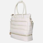 iPack Puffy Tote Luggage Bag Ivory Travel Adjustable Strap Laptop Pocket White Photo 2