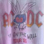 AC/DC Ladies  Fly On The Wall Tour 85' Pink Tie Dye Graphic Crop L Photo 1