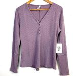Zyia  Dont Wake Me Up Lilac Purple Thermal Waffle Knit Lounge Sleep Top XL new Photo 1