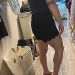 Black Dressy Shorts with Scalloped Hem Size M Photo 5