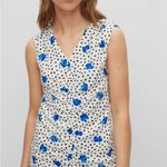 Hugo Boss  Desmala Gathered Mini Dress Blue Dot Fantasy US 4 Photo 2