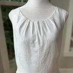 Saint Tropez West White Linen Scoop Neck Shift Dress Lined Size 12 Photo 2