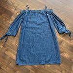 Charlotte Russe  Off the Shoulder Cotton Denim Style Dress 3/4 Sleeves Size XS Photo 7