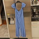 Reformation 💕💕 Baxley Dress ~ Sweetheart Neckline Eve Blue Floral Print 10 NWT Photo 8