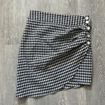 ZARA Asymmetrical Gingham Mini Skirt Photo 3
