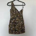 ZARA Allover Floral Print One Shoulder Ruched Gathered Bodycon Dress Size S Photo 3