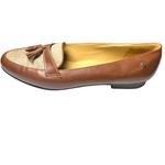 Etienne Aigner 8.5 brown leather and linen tassel loafers Slip On Flats Womens Photo 1