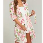Show Me Your Mumu Floral Print Garden Of Blooms Brie Robe White Pink One Size Photo 0