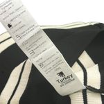 JF Lefon Cut Out Knit Top Women S Black Striped Long Sleeve Sweater Designer Photo 7