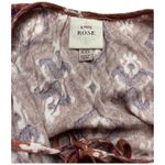 Knox Rose Midi Floral Tiered Boho Scoop Neck Short Puff Sleeves Tie Rust XXL Photo 8