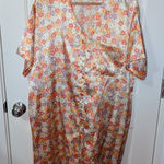 Vanity Fair Vintage  Floral Night Gown Women's Large White/Pink Photo 0