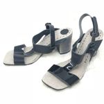 Morenatom Brazilian Leather Sandals block heel strappy Patent Shiny Black Size 9 Photo 2