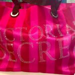 Victoria's Secret Victoria’s Secret LIMITED EDITION Bling Red Striped Tote Bag Photo 3