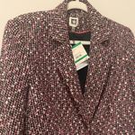 Anne Klein  Tweed Blazer Jacket – Black Pink Ivory size large NEW Photo 7