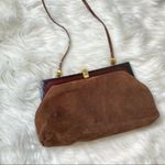VINTAGE Italy Tortoise Shell Leather bag Purse Brown Photo 10