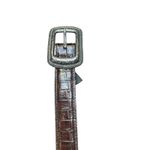 Brighton Belt Womens Medium Brown Croc Embossed Leather Silver Buckle B6208 Photo 1