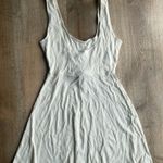 l*space L* cream Ribbed Knit Tie-Front Mini Dress Medium Boho Sleeveless Photo 2