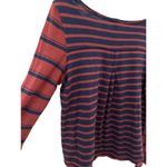 Free People  We The Free Burnt Red Blue Mix It Stripe Boho Long Sleeve Size Small Photo 9