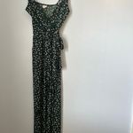 Green and White Polka Floral Jumpsuit with Wide Photo 5