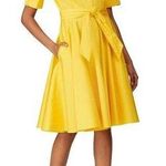 Badgley Mischka Yellow Shirt Collar Flare Dress Size 2 US $395 Photo 0