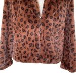 Sunset & Sixth Womens Animal Print Faux Fur Coat Size M Brown Black Cozy Classic Size M Photo 3