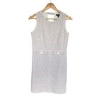 Brooks Brothers Sheath Dress Size 6 White Multicolor Striped Embroidered Classic Photo 2