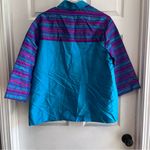 Thai Silk Vibrant Blue and Purple Shirt XL Photo 9