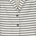 Ann Taylor Womens Petite Striped Blazer Jacket Cream Black Button Front Size 0P Photo 3