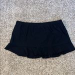 Aqua Green  Black Ruffled‎ Mini Skirt Resort Wear Size Large Photo 3