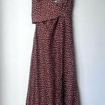 Urban Outfitters Kelly Brown White Polka Dot Surplice Midi Slip Dress S Photo 4