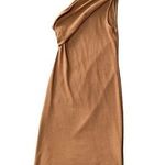House of Harlow  Ribbed Cinnamon One Shoulder Knee Length Dress Photo 0