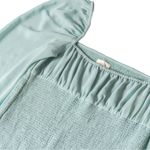 Aritzia  Wilfred Ballad Dusty Blue Smocked Long Sleeve Mini Dress Size M Photo 6