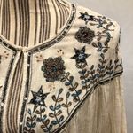 ZARA  embroidered light jacket fringe hem tie front Photo 5