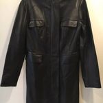 Laundry by Shelli Segal Black Leather Coat  Photo 0