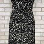 J. Mendel Paris Black Silk Blend Strapless Jacquard Sheath Dress Size 2 Photo 2