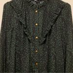 ZARA  Animal Print Ruffle Mini Dress, Color Green/Black, Size S, NWT Photo 3