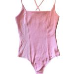 Blue Blush  Soft Ribbed One Piece Bodysuit Adjustable Straps Tank Top Sz S NWOT Photo 9