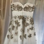 Jovani White and Gold Embellished Dress Bridal Engagement Prom Black Tie size 4 Photo 5