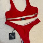 Zaful NWT Red Bikini With Clip Photo 2