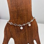 Silver Heart Charm Bracelet with Pearls, Classic, Timeless, Bridal, Party Photo 3