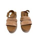 Vince  Women's Brown Leather Jet Platform Sandal Ankle Strap Cork‎ Midsole Sz 10 Photo 2