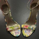 Worthington Floral Print Ankle Strap Heels Stiletto Open Toe Shoes Size 10 Photo 0