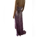 Sherri Hill Vintage Y2K Strapless Sequin High Low Gown Silk Purple 8 Photo 1