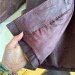 Vintage 70s 80s Salon Studio Burgundy Oxblood Leather Chore Coat Jacket Sz XL Red Photo 9