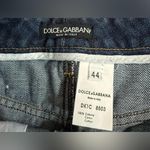 Dolce & Gabbana Vintage Denim Mini Skirt Italia Patch Raw Hem Y2K IT 44 / US 8 Photo 5